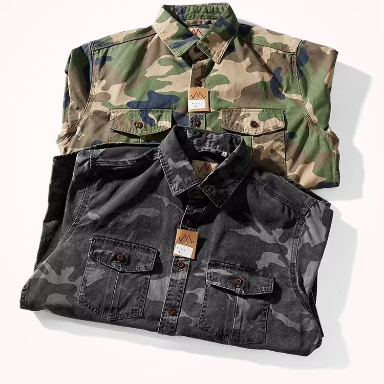 Men's Distressed Washed Collar Casual Jacket