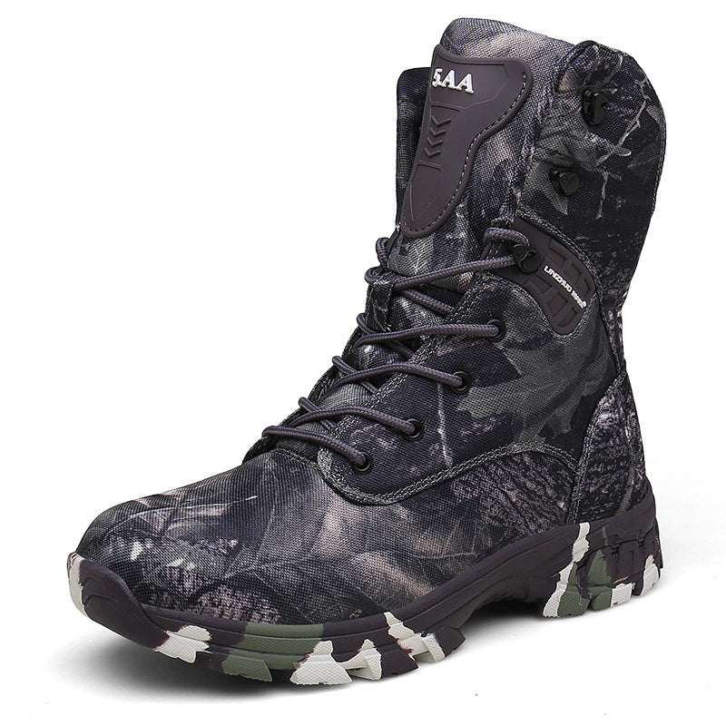 High-top camouflage waterproof combat boots