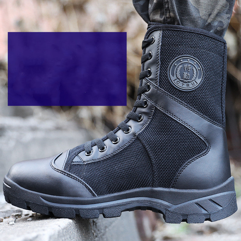 Black Training Boots Breathable Mesh Shock