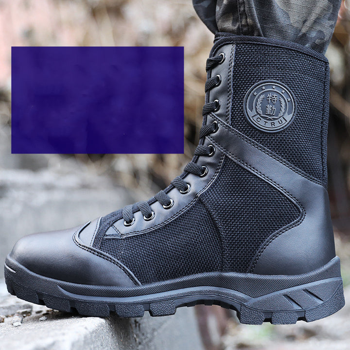 Black Training Boots Breathable Mesh Shock