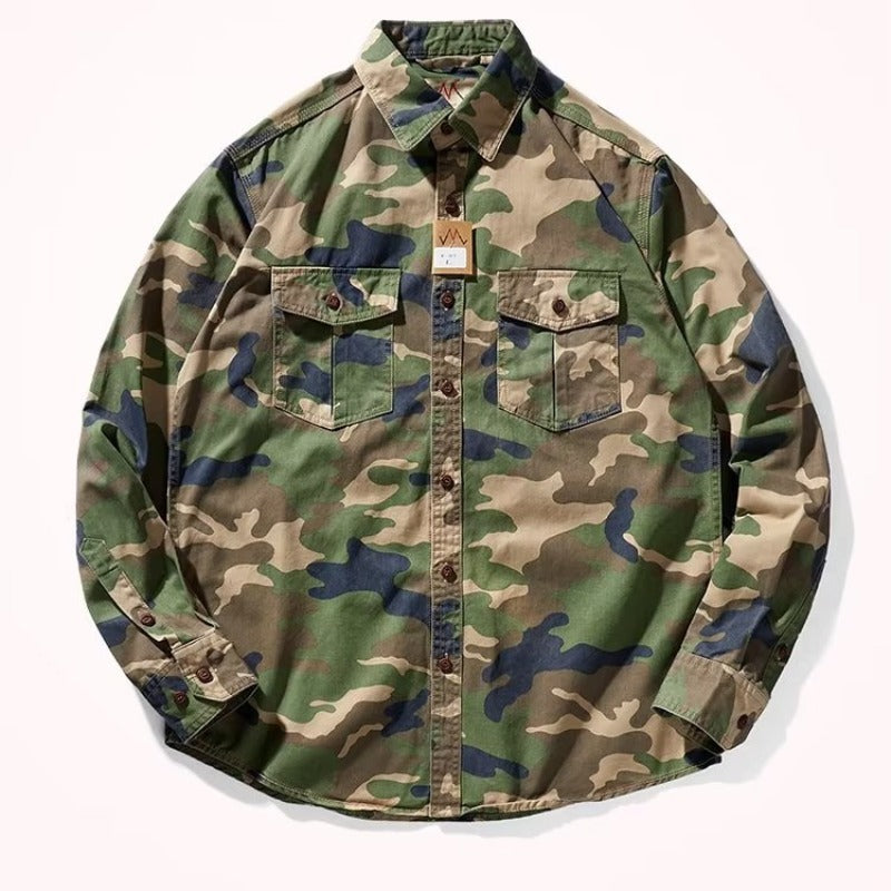 Men's Distressed Washed Collar Casual Jacket